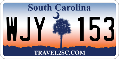 SC license plate WJY153
