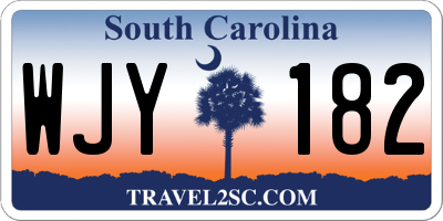 SC license plate WJY182