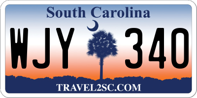 SC license plate WJY340