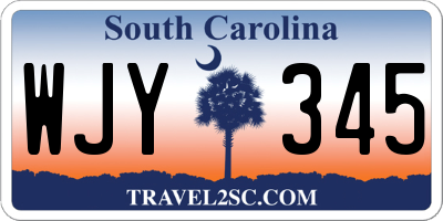 SC license plate WJY345