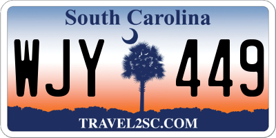 SC license plate WJY449
