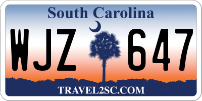 SC license plate WJZ647