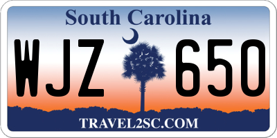 SC license plate WJZ650
