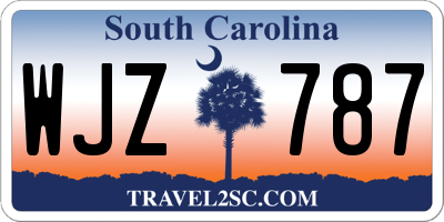SC license plate WJZ787