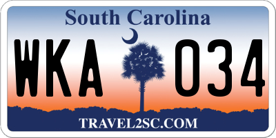 SC license plate WKA034