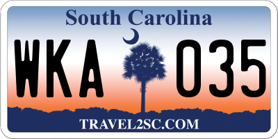 SC license plate WKA035