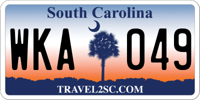 SC license plate WKA049