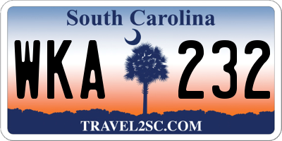 SC license plate WKA232