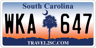 SC license plate WKA647