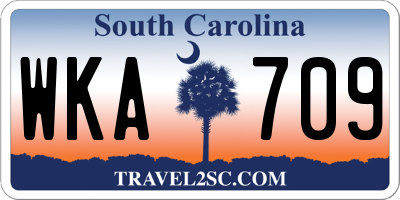 SC license plate WKA709