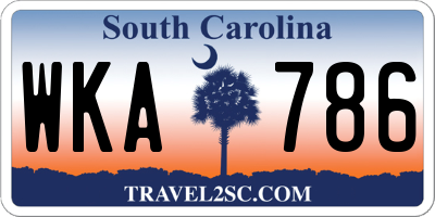 SC license plate WKA786