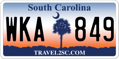 SC license plate WKA849