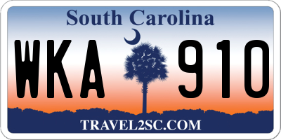 SC license plate WKA910