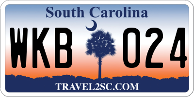 SC license plate WKB024