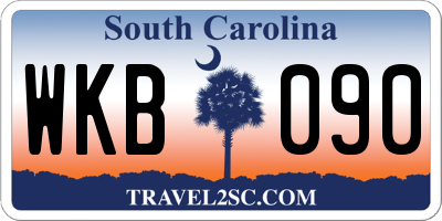 SC license plate WKB090