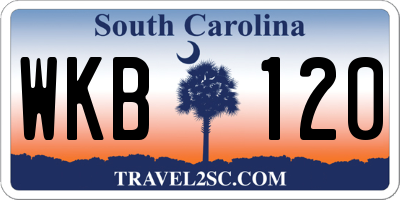 SC license plate WKB120