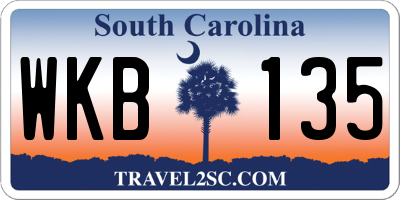 SC license plate WKB135