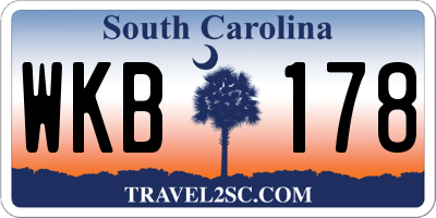 SC license plate WKB178