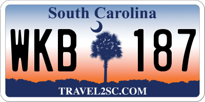 SC license plate WKB187