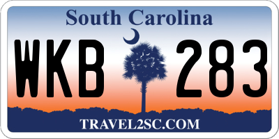 SC license plate WKB283