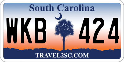 SC license plate WKB424