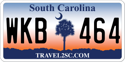 SC license plate WKB464