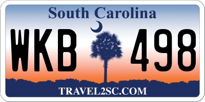 SC license plate WKB498