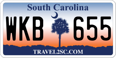 SC license plate WKB655