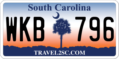 SC license plate WKB796