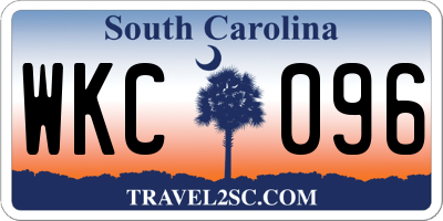 SC license plate WKC096