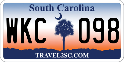 SC license plate WKC098
