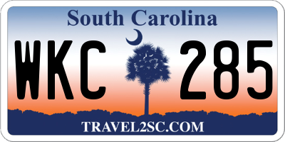 SC license plate WKC285