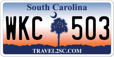 SC license plate WKC503
