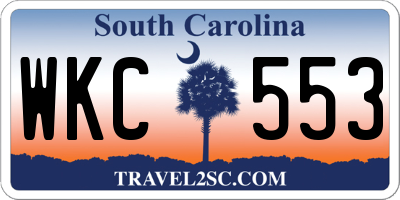 SC license plate WKC553