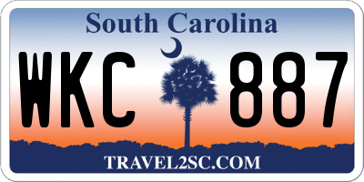 SC license plate WKC887