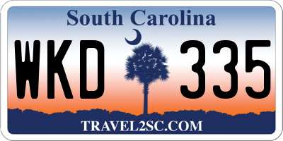 SC license plate WKD335