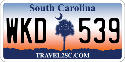 SC license plate WKD539