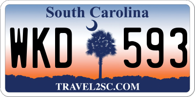 SC license plate WKD593