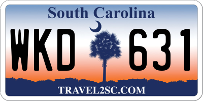 SC license plate WKD631