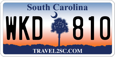SC license plate WKD810
