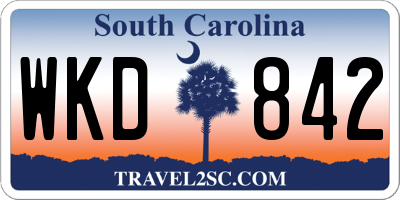 SC license plate WKD842