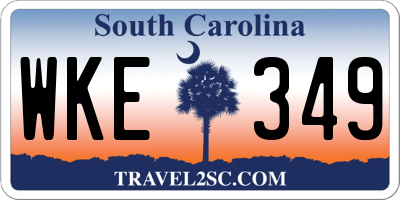 SC license plate WKE349