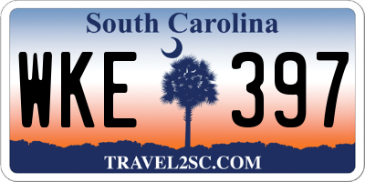SC license plate WKE397