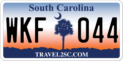 SC license plate WKF044