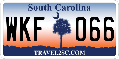 SC license plate WKF066