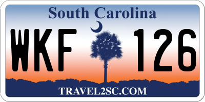 SC license plate WKF126