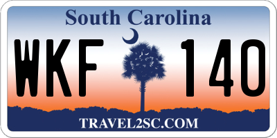 SC license plate WKF140