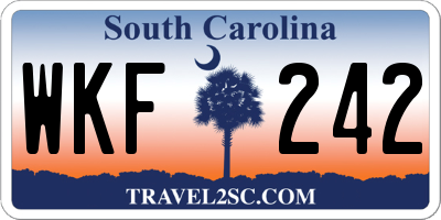 SC license plate WKF242