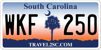 SC license plate WKF250