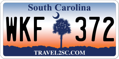 SC license plate WKF372